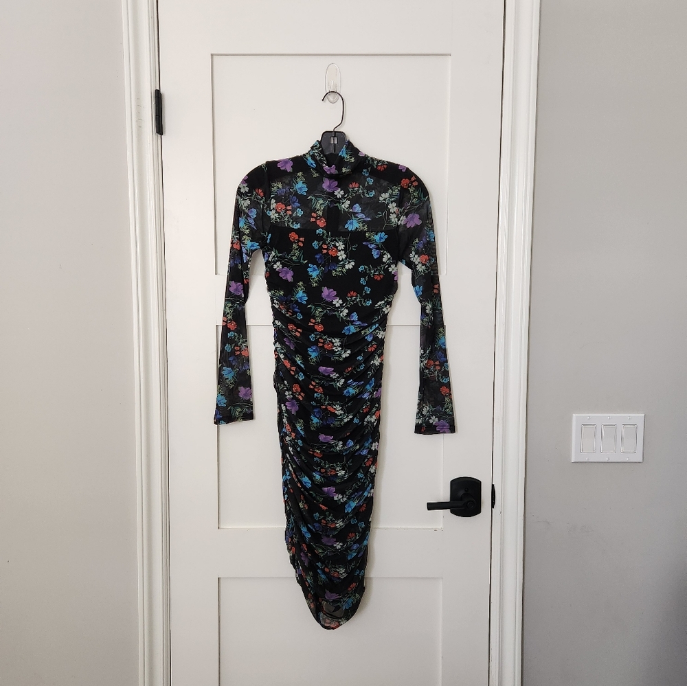 NWT Alice + Olivia Delora Turtleneck Long Sleeve Midi Dress - Picture 7 of 10